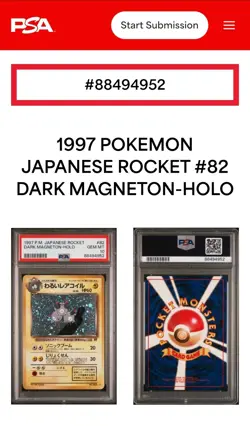 Pokemon Dark Magneton Team Rocket Japanese Holo Rare #082 PSA 10 Gem Mint - Image 4
