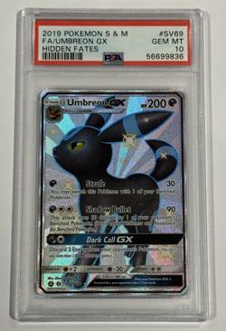 2019 Pokemon Sun & Moon Hidden Fates - Umbreon GX #SV69 PSA 10 GEM-MT - Image 1