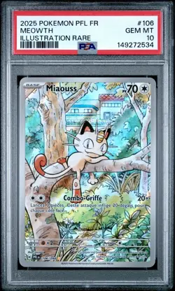 Carte Pokemon Miaouss 106/094 ME02 Flammes Fantasmagoriques PSA 10 GEM MINT 🔥 - Image 2
