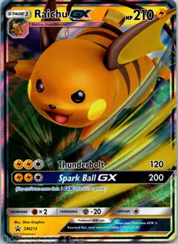 Raichu GX SM213 Promo SM Black Star Promos Pokemon NM - Image 1