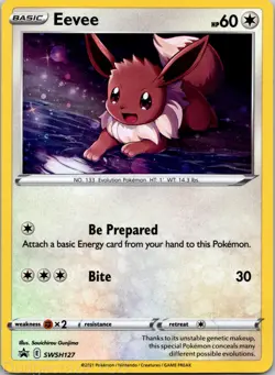 Eevee SWSH127 Promo SWSH Black Star Pokemon HP - Image 1