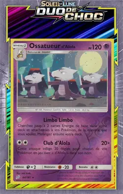 Ossatueur D'Alola Reverse-SL09:Duo De Choc- 64/181-Carte Pokemon Neuve Francaise - Image 1