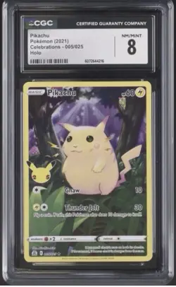 Pokemon Pikachu Celebrations 005/025 Holo CGC 8 - Image 1
