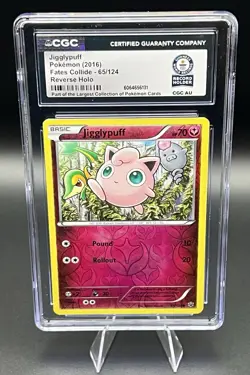 Pokemon Jigglypuff 2016 Fates Collide Reverse Holo CGC Auth Guinness Record - Image 1