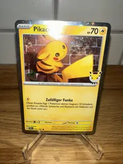 Pikachu 051/162 Promo Holo Pokemon Day / 30th Anniversary double SWIRL 🌀 DE NM - Image 1