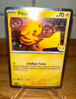 Pikachu 051/162 Promo Holo Pokemon Day / 30th Anniversary double SWIRL 🌀 DE NM - Image 2