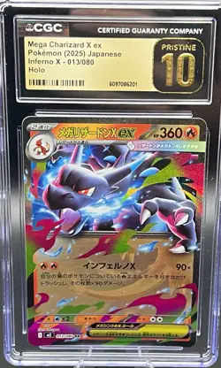 Mega Charizard X EX 013/080 CGC 10 Pristine 2025 Holo Inferno X Pokemon Japanese - Image 1