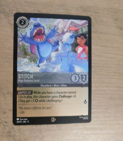 Disney Lorcana Stitch High Badness Level Lorcana Promo Foil 35/P3 rare- Sleeved - Image 1