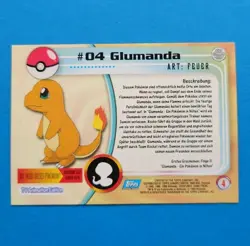 TV Animation 04 Glumanda Non-Holo, Blue Logo, Pokemon Karte Topps Series 1, 1999 - Image 2