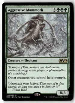 Aggressive Mammoth 302 Rare Core Set 2019 Magic: The Gathering Near Mint - Image 1