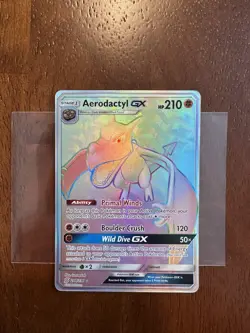 Pokemon Aerodactyl GX Secret Rare Holo 244/236 SM-Unified Minds 210 HP - Image 1
