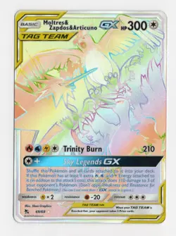 Pokemon Moltres Zapdos & Articuno GX 69/68 Hidden Fates Secret Rare Full Art NM - Image 1