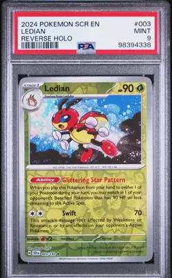 2024 POKEMON SCR EN-STELLAR CROWN REVERSE HOLO #003 LEDIAN PSA 9 - Image 1