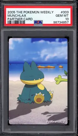 2005 The Pokemon Weekly Partner Card Munchlax #003 PSA 10 GEM MINT - Image 1