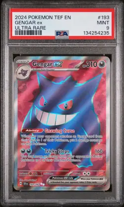2024 POKEMON TEF EN-TEMPORAL FORCES 193 GENGAR EX ULTRA RARE PSA 9 MINT - Image 1