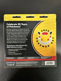 Pokemon TCG Pokemon Day 2026 30th Anniversary Promo Pikachu & 3 Booster Packs - Image 2