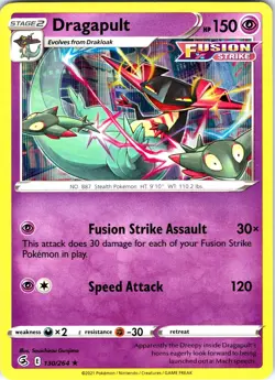 Dragapult 130/264 Holo Rare Fusion Strike Pokemon Holo Near Mint - Image 1