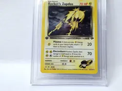 POKEMON GYM CHALLENGE 1ST EDITION ROCKETS ZAPDOS #15 HOLO BGS 8.5 ERROR LABEL - Image 5