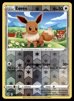 Eevee 205/264 Common Fusion Strike Pokemon Reverse Holo Lightly Played. - Image 1