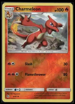 Charmeleon 8/68 Uncommon Hidden Fates Pokemon Reverse Holo Near Mint - Image 1