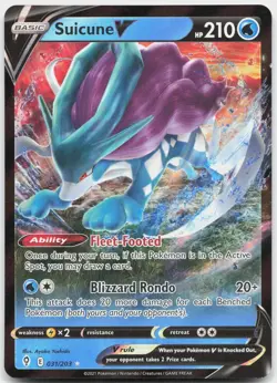 Suicune V 031/203 Holo V Rare Evolving Skies Pokemon Near Mint - Image 1