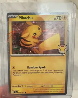 Pokemon Day Pikachu 051/162 Cosmo Holo W/ swirl pattern (Possible 10) - Image 1