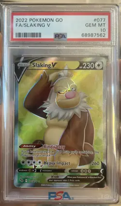 2022 Pokemon Go #077 Full Art Slaking V PSA 10 - Image 1