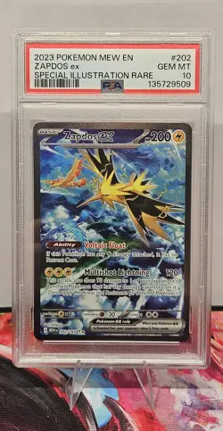 Pokemon Zapdos ex #202 Scarlet Violet 151 Special Illustration Rare SIR PSA 10 - Image 1