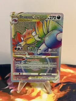 Pokemon TCG Drapion VSTAR Rainbow Holo Card 200/196 Lost Origin Secret Rare NM - Image 2