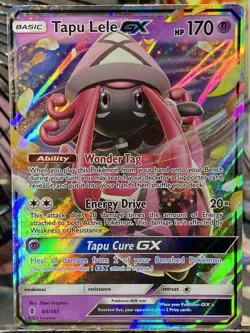Pokemon TCG Tapu Lele GX Holo Ultra Rare Sun & Moon: Guardians Rising 60/145 NM - Image 1