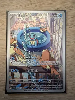 Pokemon TCG Squirtle 148/142 SV07 Stellar Crown Illustration Rare Holo 60 HP EN - Image 1