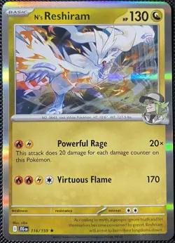 N's Reshiram 116/159 Sv09: Journey Together Holo - Pokemon Card - Image 1