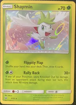 Shaymin 7/73 Shining Legends Holo - Pokemon Card - Image 1