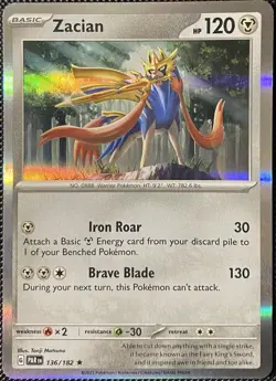 Zacian 136/182 SV04: Paradox Rift Holo - Pokemon Card - Image 1