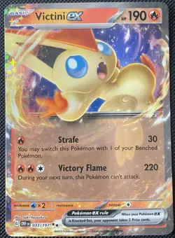 Victini ex 033/197 SV03: Obsidian Flames Holo - Pokemon Card - Image 1