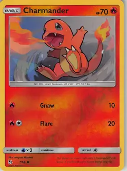 Charmander 7/68 Common Hidden Fates Pokemon Reverse Holo Near Mint - Image 1