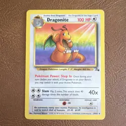 Pokemon Dragonite Fossil 1st Edition Holo Rare 19/62 100 HP Wizards 1999 - Image 1