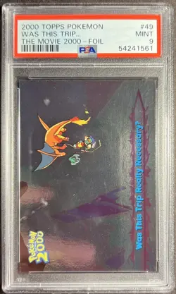 2000 Pokemon Topps The Movie 2000 49 Was This Trip Really NecessaryU Foil PSA 9 - Image 1