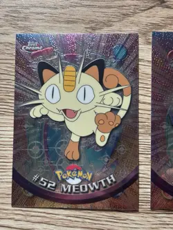 2000 Pokemon Topps TV Animation Chrome Meowth #52 Persian #53 - Image 2