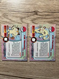 2000 Pokemon Topps TV Animation Chrome Meowth #52 Persian #53 - Image 4
