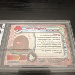 2000 Topps Chrome Pokemon T.V. Sparkle #50 Diglett PSA 9 MINT - Image 3