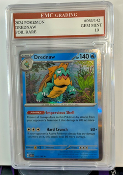 DREDNAW 2024 HOLO FOIL #064/142 RARE Pokemon Card GRADED 10 TCG - Image 1