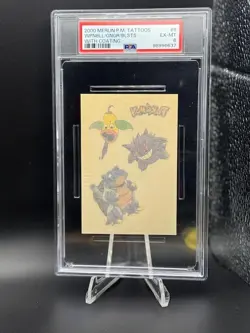 2000 Merlin Pokemon Tattoos Gengar Blastoise PSA 6 EX-Mint - Image 1