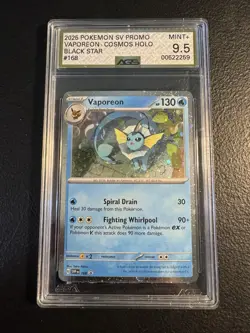 Pokemon Vaporeon 168 SV: Scarlet & Violet Promo Cosmos Holo AGS 9.5 130 HP - Image 1