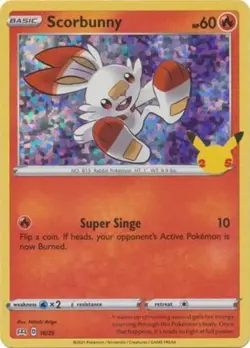 Scorbunny - 16/25 - Holo - McDonald's 25th Anniversary Promo NM, English Pokemon - Image 1