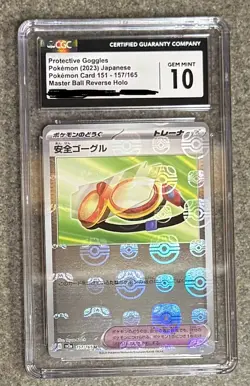 Pokemon Protective Goggles 157/165 Card 151 Reverse Holo CGC 10 Japanese - Image 1