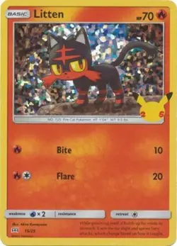 Litten - 15/25 - Holo - McDonald's 25th Anniversary Promo LP, English Pokemon Mc - Image 1