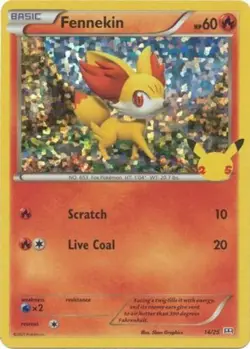 Fennekin - 14/25 - Holo - McDonald's 25th Anniversary Promo LP, English Pokemon - Image 1