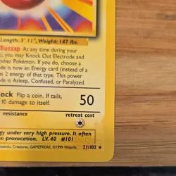 Pokemon Electrode Base Set 021/102 Regular Rare 80 HP English 1999 - Image 2