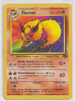 Pokemon TCG Flareon Jungle 3/64 Holo Unlimited Holo Rare - Image 1
